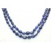 Blue Sapphire Oval Beads treated Stones NECKLACE 2 lines 280 Carats